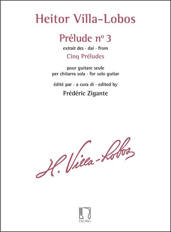 Prélude n° 3 - extrait des Cinq Préludes  pour guitare seule   
