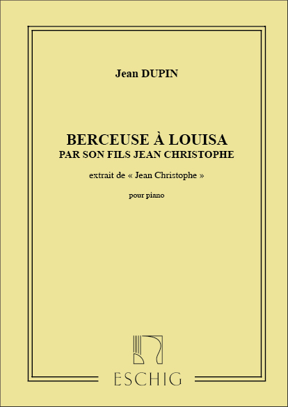 Jean-Christophe Dupin, N 3 Berceuse Piano&nbsp;&nbsp;Klavier&nbsp;&nbsp;Partitur