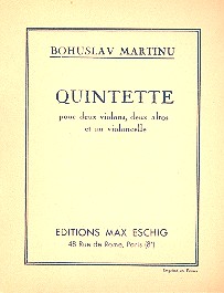 Quintette pour 2 violons, 2 altos et violoncelle&nbsp;&nbsp;partition de poche&nbsp;&nbsp;