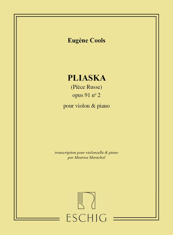 Pliaska&nbsp;&nbsp;pour violoncelle et piano&nbsp;&nbsp;