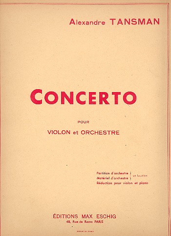 Concerto pour violon et orchestre pour&nbsp;&nbsp;violon et piano&nbsp;&nbsp;