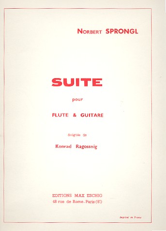 Suite pour flûte et guitare  partition et partie  