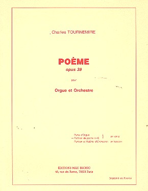 Poème op.38 pour orgue et orchestre  partition de poche  