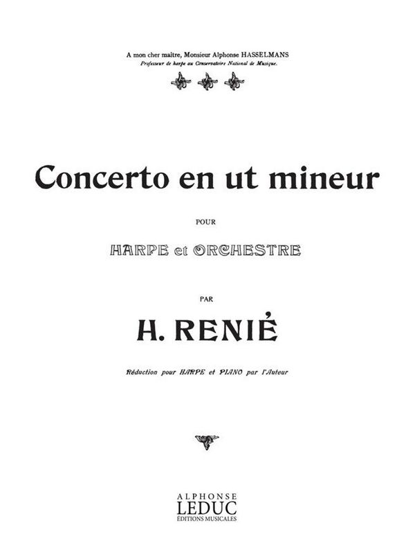 Concerto in c Minor for Harp and Orchestra&nbsp;&nbsp;for harp and piano&nbsp;&nbsp;archive copy