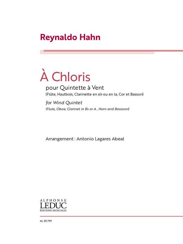 À Chloris  for wind quintet  score and parts
