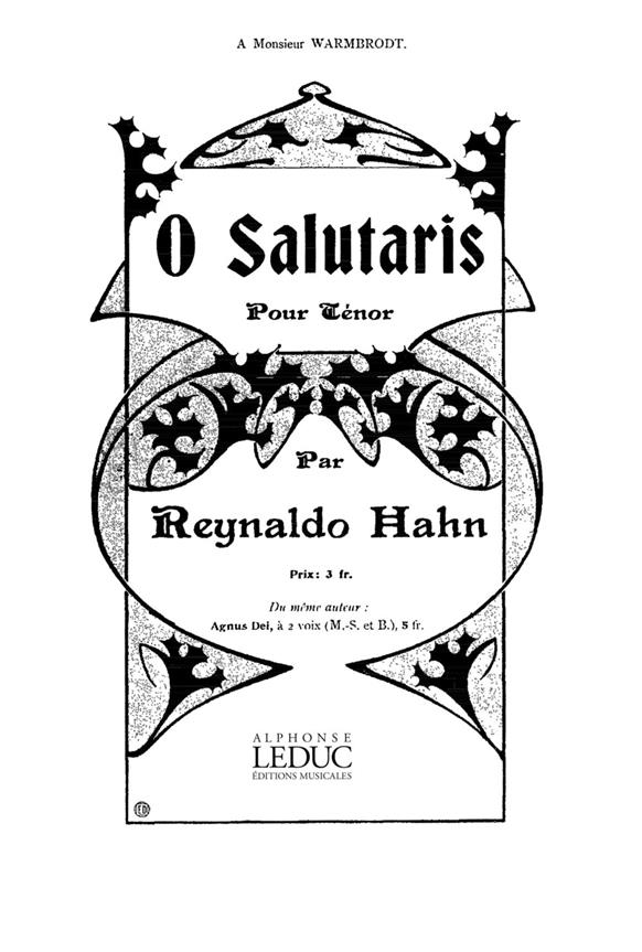 O salutaris  pour chant et piano (orgue)  