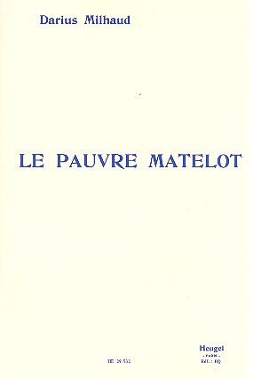 Le pauvre Matelot reduction chant&nbsp;&nbsp;et piano&nbsp;&nbsp;