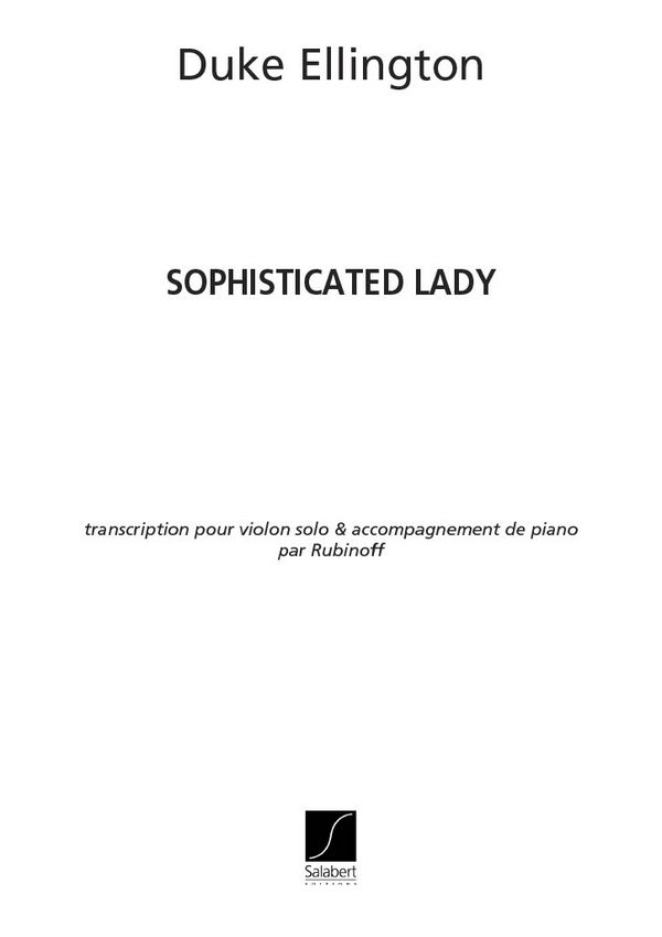 Sophisticated Lady  for violin and piano  