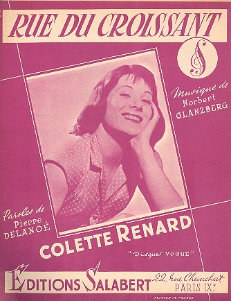 Rue du croissant: pour chant et piano&nbsp;&nbsp;&nbsp;&nbsp;