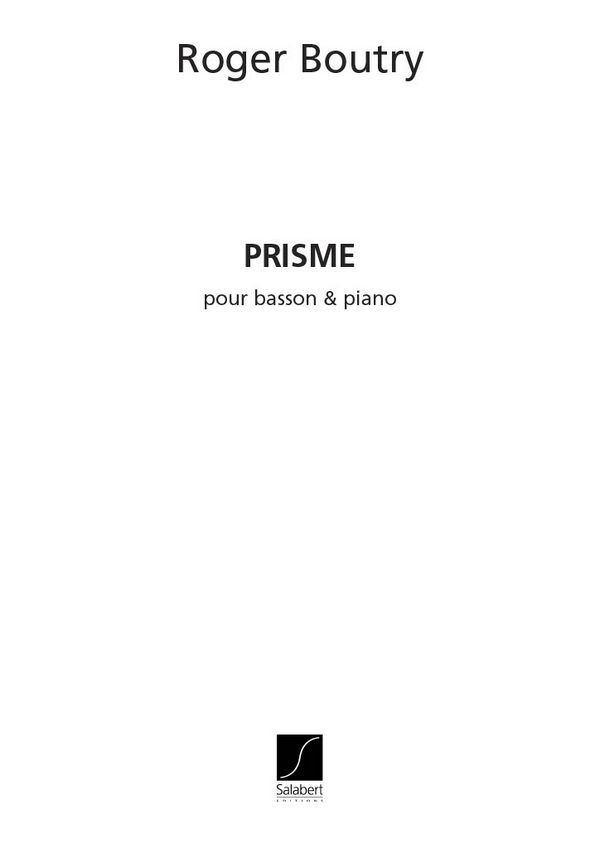 Prisme pour basson et piano&nbsp;&nbsp;&nbsp;&nbsp;