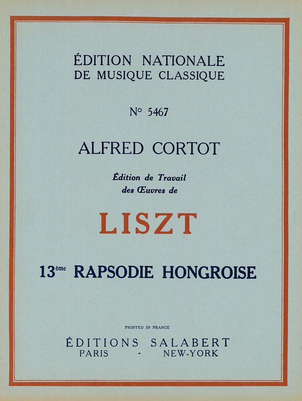 Rapsodie Hongroise no.13&nbsp;&nbsp;pour piano&nbsp;&nbsp; 