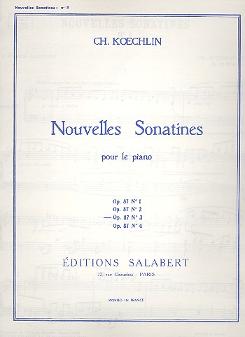 Nouvelle Sonatine op.87 no.3&nbsp;&nbsp;pour piano&nbsp;&nbsp;