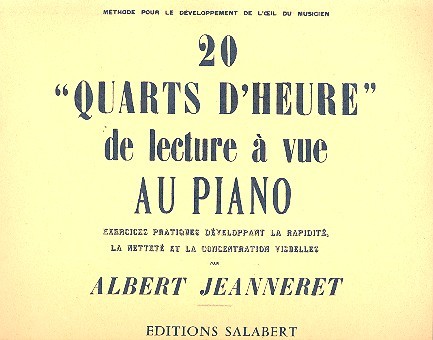 20 Quarts d'heure de lecture à vue  au piano  