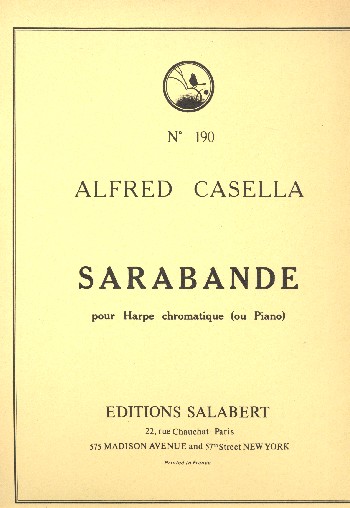 Sarabande op.10  pour harpe chroamtique (piano)  