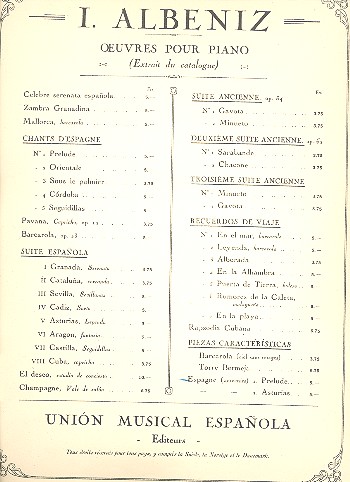 Prelude no.1 d'Espagne   pour piano  