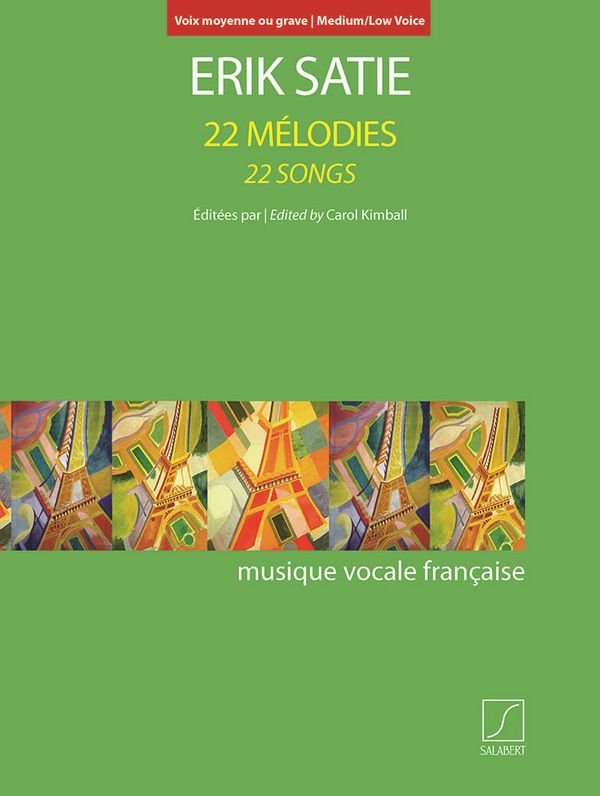 22 Mélodies  pour voix moyenne (grave) et piano  partition