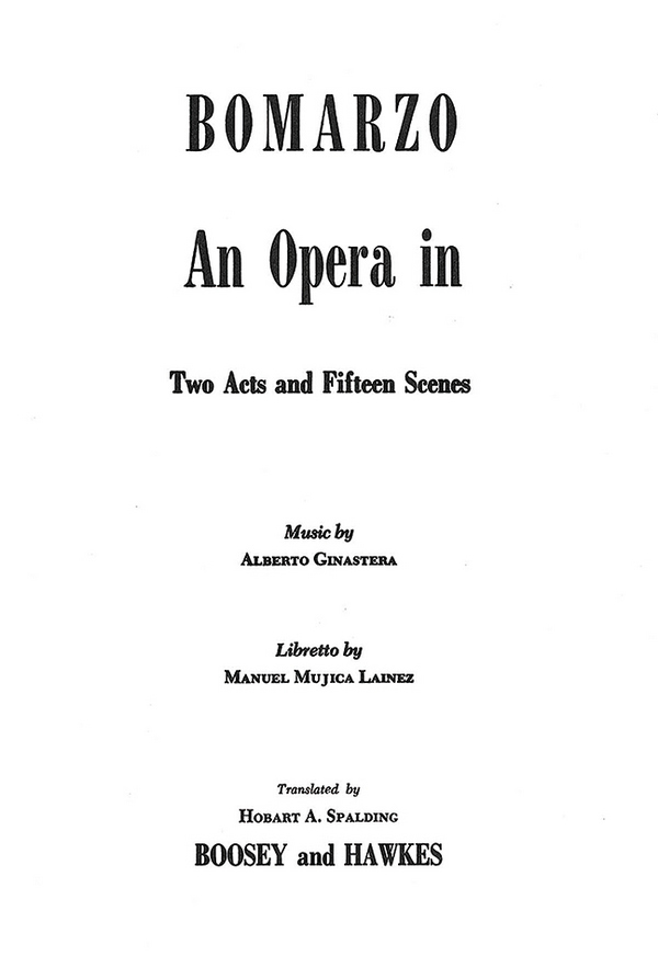 Bomarzo op. 34    Textbuch/Libretto