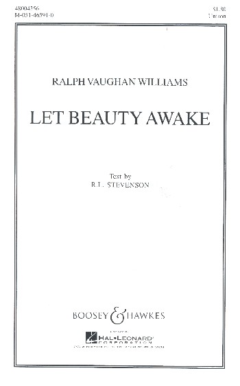 Let Beauty awake&nbsp;&nbsp;für Chor unisono und Klavier&nbsp;&nbsp;Partitur