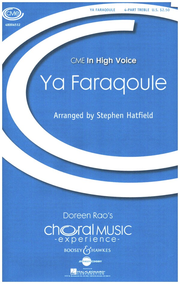 Ya Faraoule&nbsp;&nbsp;for soli, female chorus, drums, opt. flute and oboe&nbsp;&nbsp;score
