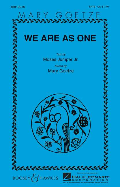 We are as one&nbsp;&nbsp;für gemischter Chor (SATB) und Klavier&nbsp;&nbsp;Chorpartitur