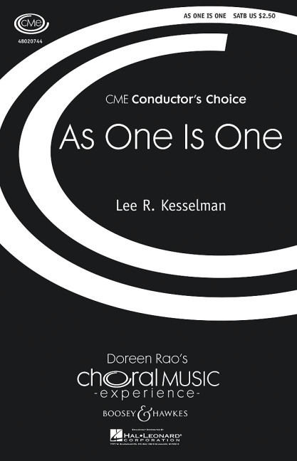 As One Is One&nbsp;&nbsp;für gemischter Chor (SATB) und Klavier (und Kontrabass oder Violoncell&nbsp;&nbsp;