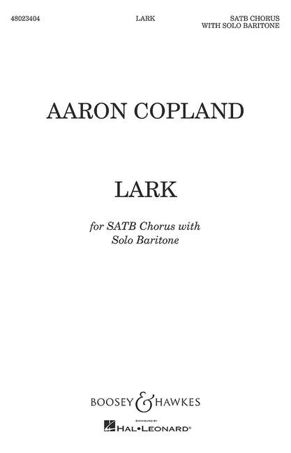 Lark&nbsp;&nbsp;for mixed choir and solo baritone&nbsp;&nbsp;choral score (en)