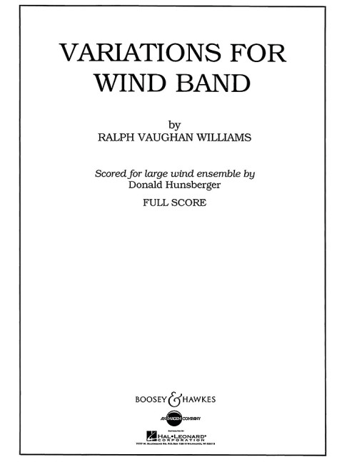 Variations for Wind Band QMB 576&nbsp;&nbsp;für Blasorchester&nbsp;&nbsp;Partitur