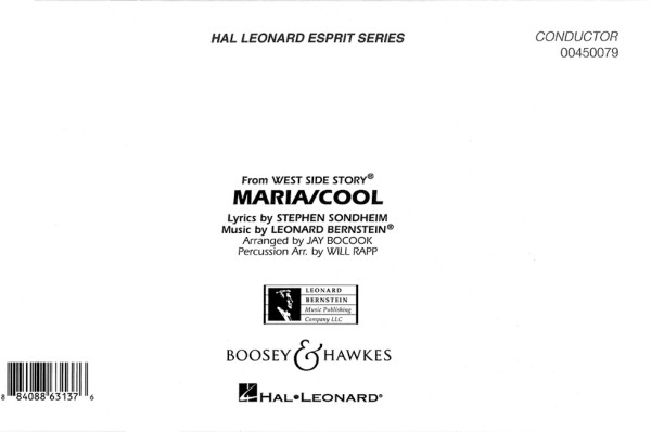 Bernstein, Leonard: Maria / Cool (from West Side Story)&nbsp;&nbsp;für Blasorchester&nbsp;&nbsp;Partitur