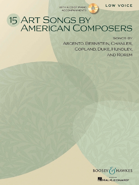 15 Art Songs by American Composers  (+ CD)&nbsp;&nbsp;für tiefe Stimme und Klavier&nbsp;&nbsp;