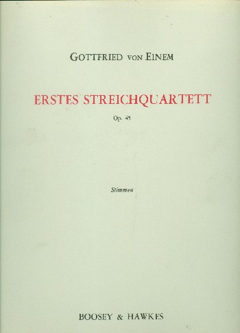 Streichquartett Nr. 1 op. 45  für Streichquartett  Stimmensatz