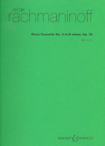 Konzert d-Moll Nr.3 op.30  für Klavier und Orchester  Partitur
