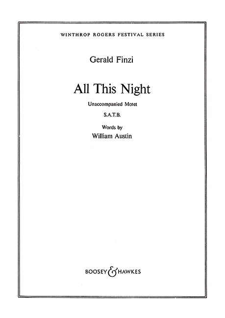 All this Night op. 33  für gemischter Chor (SATB) a cappella  Chorpartitur