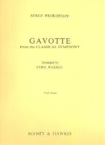 Prokofieff, Serge: Gavotte&nbsp;&nbsp;für Orchester&nbsp;&nbsp;Partitur