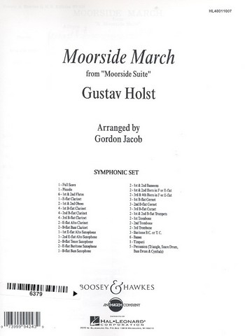 Moorside March&nbsp;&nbsp;for concert band&nbsp;&nbsp;score