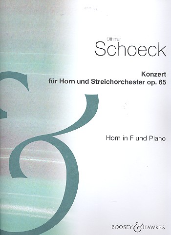 Hornkonzert op. 65  für Horn und Streicher  Klavierauszug mit Solostimme