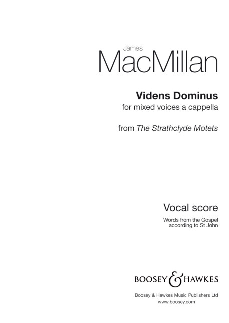 Videns Dominus&nbsp;&nbsp;für gemischter Chor (SATB) a cappella&nbsp;&nbsp;Chorpartitur