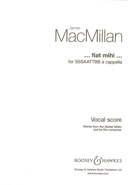 Fiat mihi&nbsp;&nbsp;für gemischter Chor (SSSAATTBB) a cappella&nbsp;&nbsp;Chorpartitur