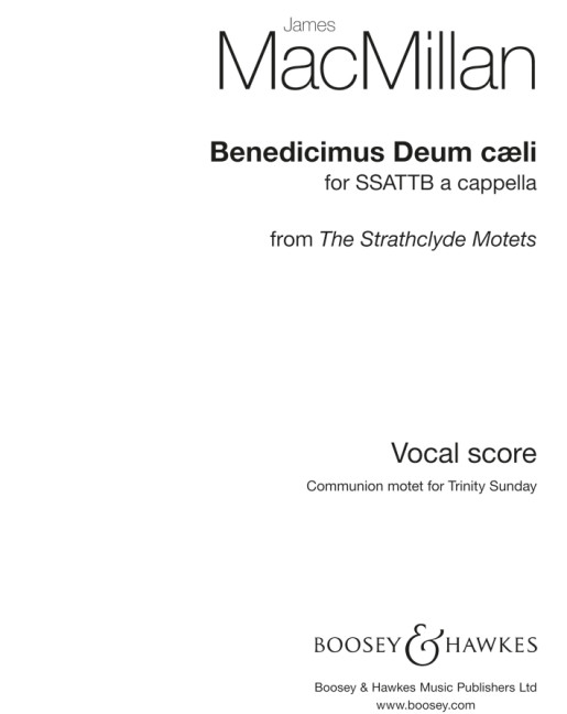 Benedicimus Deus caeli  für gemischter Chor (SSATTB) a cappella  Chorpartitur