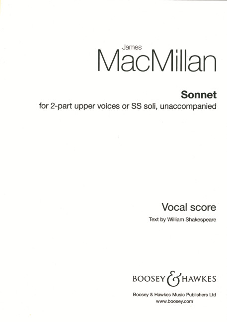 Sonnet&nbsp;&nbsp;für 2 hohe Singstimmen oder Soli (SS)&nbsp;&nbsp;