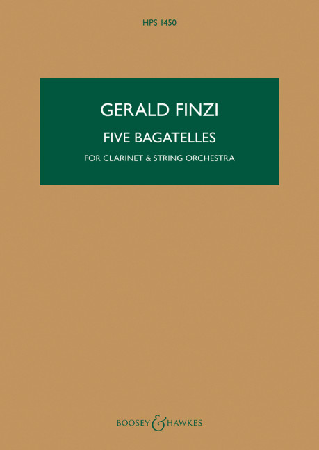 Five Bagatelles op. 23a HPS 1450  für Klarinette und Streichorchester  Studienpartitur