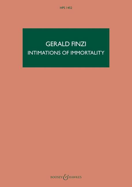 Intimations of Immortality op. 29 HPS 1452  für Tenor solo, gemischter Chor und Orchester  Studienpartitur