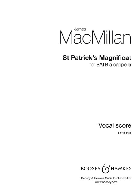 St Patrick's Magnificat&nbsp;&nbsp;für gemischter Chor (SATB) a cappella&nbsp;&nbsp;Chorpartitur