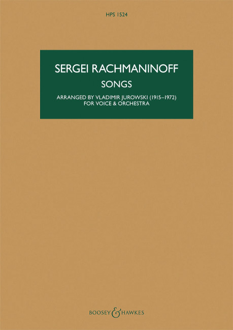 Rachmaninoff, Sergei Wassiljewitsch: Songs HPS 1524&nbsp;&nbsp;für Gesang und Orchester&nbsp;&nbsp;Studienpartitur