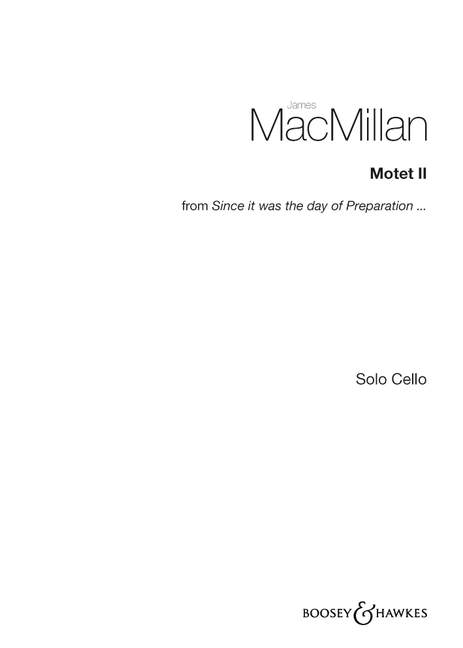 MacMillan, James: Motet II&nbsp;&nbsp;für Violoncello&nbsp;&nbsp;
