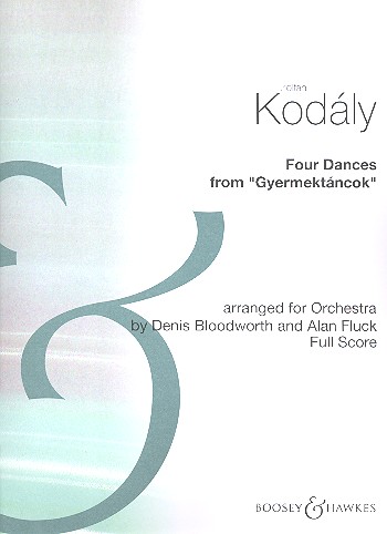 4 Dances from Gyermektanok  for orchestra  score,  archive copy