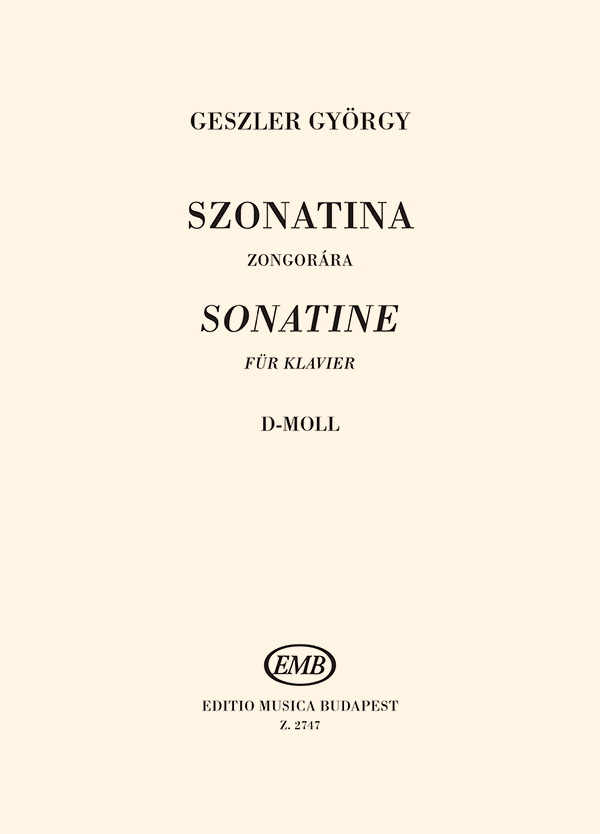 Geszler György Sonatina in d minor&nbsp;&nbsp;&nbsp;&nbsp;Piano