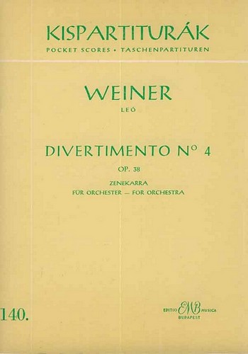 Divertimento Nr.4 op.38 für Orchester  Studienpartitur  