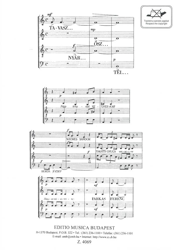 Farkas Ferenc Tavasz...Nyár...ösz...Tél...&nbsp;&nbsp;&nbsp;&nbsp;Mixed Voices