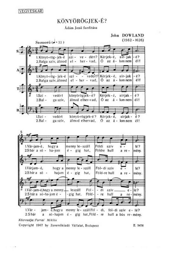 Könyörögjek&nbsp;&nbsp;&nbsp;&nbsp;Mixed Voices