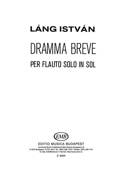 Láng István Dramma breve&nbsp;&nbsp;&nbsp;&nbsp;Flute